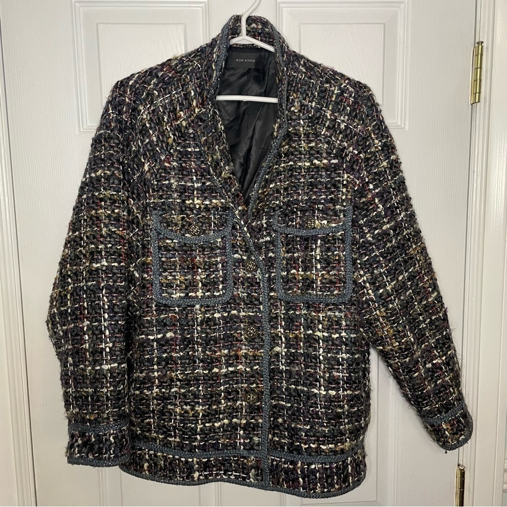 Asm Anna Tweed Classic Button Jacket Extra Small